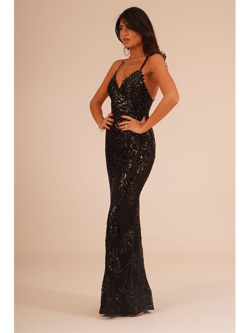 Abito lungo sirena twins fantasy | T5081BLACK